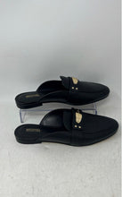 Load image into Gallery viewer, Michael Kors Womens MK Plate Black Leather Studded Slip-On Mule Flats Size 6M
