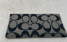 Load image into Gallery viewer, Coach Womens Black Signature Leather Trim Bifold Checkbook Wallet
