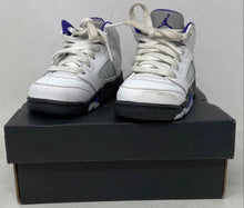 Load image into Gallery viewer, Authentic Nike Boys Air Jordan 5 Retro White Basketball Shoes Size 4C In Box
