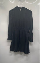 Load image into Gallery viewer, Zara Womens Black Long Sleeve Mock Neck Keyhole Back Mini Dress Size Large
