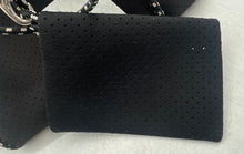 Load image into Gallery viewer, Dallas Hill Womens Black White Star Print Perforated Tote Bag With Wallet
