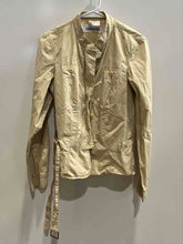 Load image into Gallery viewer, Calvin Klein Womens Beige Long Sleeve Belted Button Front Utility Jacket Size 10
