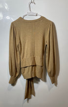 Load image into Gallery viewer, Lauren Ralph Lauren Womens Brown Balloon Sleeve Belted Pullover Sweater Size M
