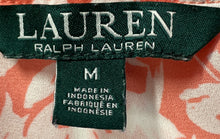 Load image into Gallery viewer, Lauren Ralph Lauren Womens Coral White Floral Blouse Top Size Medium
