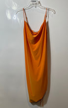 Load image into Gallery viewer, Zara Womens Orange Sleeveless Draped Cowl Neck Pullover Stretch Slip Dress Sz S
