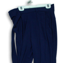 Load image into Gallery viewer, Express Womens Blue Mid Rise Pockets Pleated Tie Waist Ankle Pants Size XS
