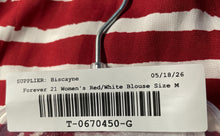 Load image into Gallery viewer, Forever 21 Womens Red White Striped Sleeveless Tank Top Size Medium
