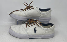 Load image into Gallery viewer, Polo Ralph Lauren Mens Faxon Low White Brown Lace-Up Sneaker Shoes Size 7.5D
