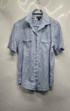 Load image into Gallery viewer, Alfani Mens Blue Short Sleeve Collared Pockets Button-Up Shirt Size Medium
