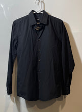 Load image into Gallery viewer, Hugo Boss Mens Black Long Sleeve Collared Slim-Fit Easy Iron Dress Shirt Size S
