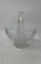 Load image into Gallery viewer, Anna Hutte Clear Crystal Home Decorative Top Handle Basket With Carved Roses
