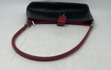 Load image into Gallery viewer, Florence Womens Black Red Leather Inner Pocket Push Lock Zip Top Shoulder Bag
