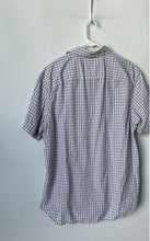 Load image into Gallery viewer, Banana Republic Mens White Gray Printed Cotton Short Sleeve Button-Up Shirt Sz L
