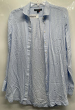 Load image into Gallery viewer, Banana Republic Womens Blue White Striped Parker Tunic Fit Button-Up Shirt Sz S
