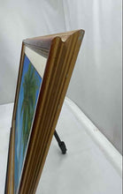 Load image into Gallery viewer, Wall Hanging Palm Trees Ocean Sailboats Blue Art Painting Signed Fran Melia
