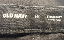 Load image into Gallery viewer, Old Navy Girls Black Dark Wash Built In Flex Straight Leg Jeans Size 14
