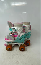 Load image into Gallery viewer, Ernan Girls Multicolor Adjustable Strap Quad Wheel Roller Skates Size 31-34
