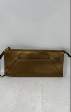Load image into Gallery viewer, Neiman Marcus Womens Gold Leather Zip Top Credit Card Slots Wristlet Wallet
