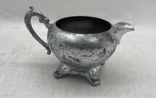 Load image into Gallery viewer, Vintage Silver-Tone Engraved Tableware Scroll Handle Four-Footed Creamer
