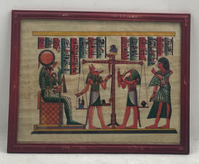 Load image into Gallery viewer, El Hagri Egyptian Papyrus Framed Art Painting Weighing Of The Heart Judgment

