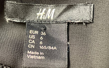 Load image into Gallery viewer, H&amp;M Womens Black Sleeveless Collared Button Front Short Fit &amp; Flare Dress Size 6
