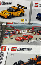 Load image into Gallery viewer, Lot Of 9 Pcs Assorted Lego Speed Champions Large Print Mixed Instruction Manuals
