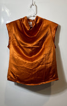 Load image into Gallery viewer, H&amp;M Edition Womens Brown Cowl-Neck Sleeveless Back Zip Blouse Top Size M
