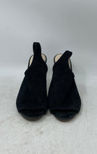 Load image into Gallery viewer, Cole Haan Womens Nene Black Suede Peep Toe Stiletto Slingback Heels Size 8.5 B
