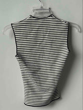 Load image into Gallery viewer, Zara Womens White Black Striped Sleeveless Sweetheart Neck Blouse Top Sz S w/Tag
