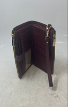 Load image into Gallery viewer, Michael Kors Womens Red Leather Detachable Strap ID &amp; Card Slots Wristlet Wallet

