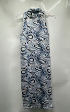 Load image into Gallery viewer, Zara Womens Multicolor Abstract Print Sleeveless Mock Neck Bodycon Dress Sz M-L
