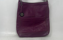 Load image into Gallery viewer, The Sak Womens Lucia Purple Leather Adjustable Strap Zipper Crossbody Bag
