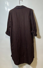 Load image into Gallery viewer, Tommy Hilfiger Womens Black Orange Striped Roll Tab Sleeve Shirt Dress Size 12
