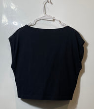 Load image into Gallery viewer, Banana Republic Womens Black Short Sleeve Boat Neck Blouse Top Size L
