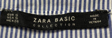 Load image into Gallery viewer, Zara Basic Womens White Blue Striped Embroidered Wrap Blouse Top Size S
