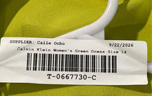 Load image into Gallery viewer, Calvin Klein Womens Green Sleeveless Double-Breasted Mini Dress Size 14
