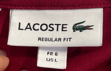 Load image into Gallery viewer, Lacoste Mens Red Regular Fit Collared Short Sleeve Golf Polo Shirt Size L
