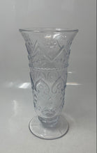 Load image into Gallery viewer, Clear Engraved Crystal Cut Home Decorative Round Footed Flower Vase
