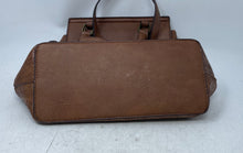 Load image into Gallery viewer, Darcy Marks London Womens Brown Woven Texture Faux Leather Convertible Backpack
