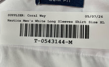 Load image into Gallery viewer, Nautica Mens White Long Sleeve Slim Fit Dress Shirt Size XL 17-17.5 34/35
