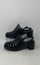 Load image into Gallery viewer, Melissa Womens Disco High Black Block Heel Adjustable Slingback Sandals Size 6
