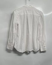 Load image into Gallery viewer, Loft Womens White Long Ruffle Sleeve Stand Collar Button-Up Shirt Size Small

