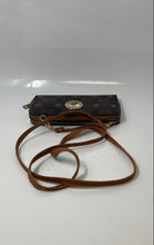 Load image into Gallery viewer, Beverly Hills Polo Club Womens Brown Monogram Faux Leather Crossbody Handbag
