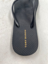 Load image into Gallery viewer, Authentic Tory Burch Womens Black Slip-On Flip Flop Sandals Size 7M Worn
