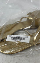 Load image into Gallery viewer, Michael Kors Womens Kristen Gold-Tone Snakeskin Embossed Thong Sandals Size 8.5M
