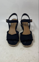 Load image into Gallery viewer, Lucky Brand Womens Mindra Black Wedge Heel Adjustable Espadrille Sandals Size 10
