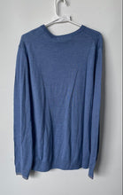 Load image into Gallery viewer, Calvin Klein Mens Blue Knitted Long Sleeve V-Neck Pullover Sweater Size L W/ Tag
