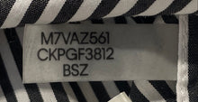 Load image into Gallery viewer, Calvin Klein Womens Black &amp; White Striped Print Full-Zip Blouse Top Size XL
