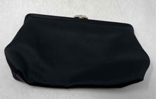 Load image into Gallery viewer, Vintage MM Womens Black Crystal Embellished Snap Evening Clutch Purse
