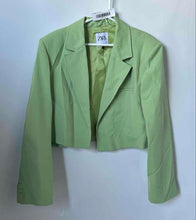 Load image into Gallery viewer, Zara Womens Green Long Sleeve Welt Pocket Open Front Cropped Blazer Jacket Sz XL
